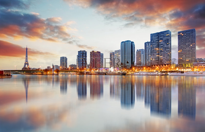 埃菲尔铁塔是巴黎的天际线正版图片素材