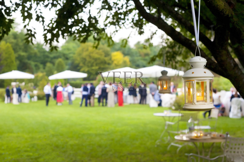 户外婚宴,绿意盎然正版图片素材