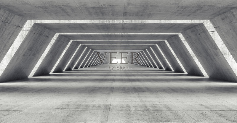 抽象的三维照明空走廊室内正版图片素材