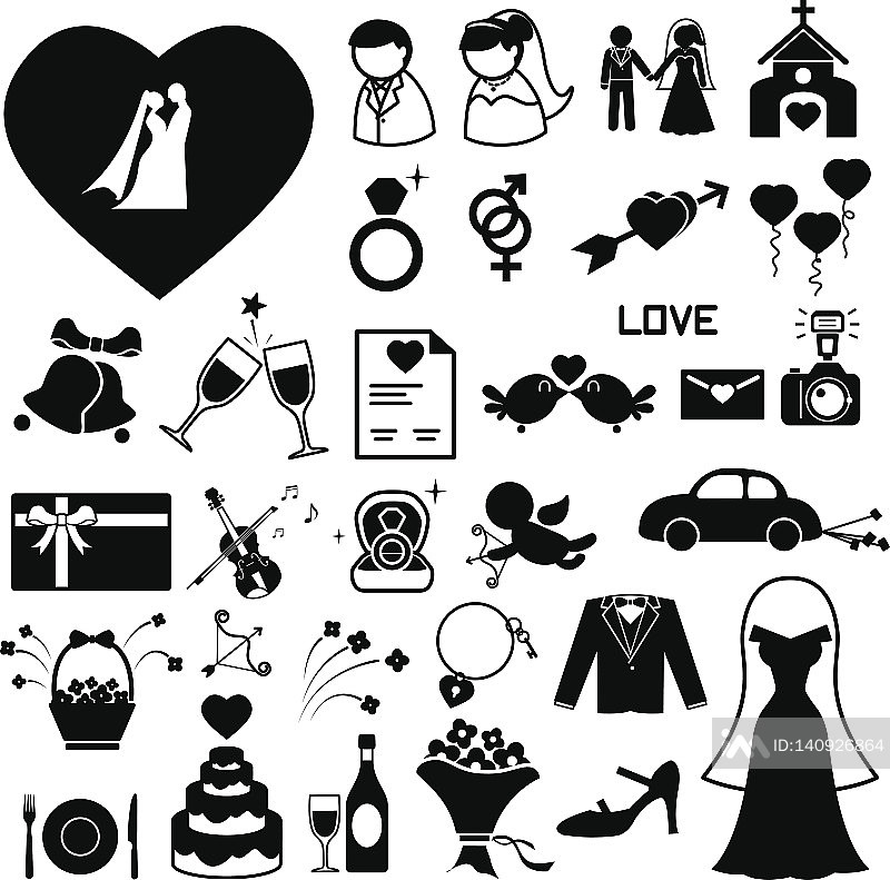 婚礼图标合集图标素材