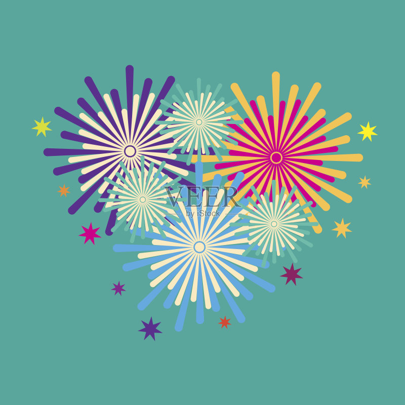 烟花正版插画素材