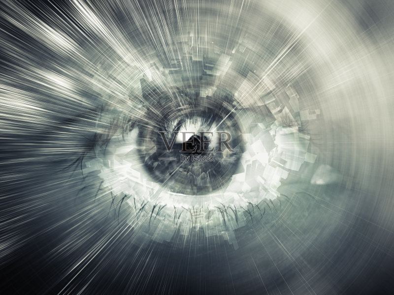 数字视觉概念,抽象计算机插图正版图片素材