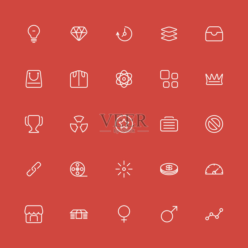 细线条icon合集。矢量UI、网页、App素材图标素材