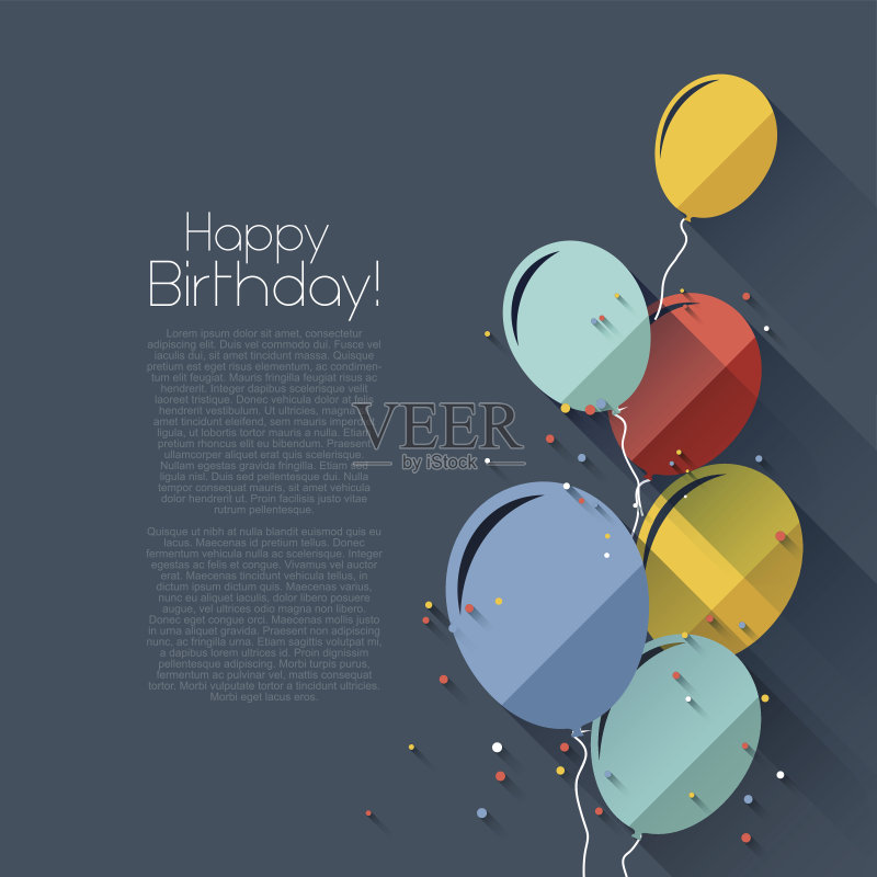扁平风格生日背景正版插画素材