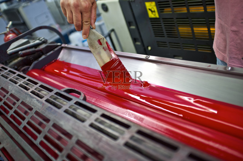 胶印机印刷,细部正版图片素材