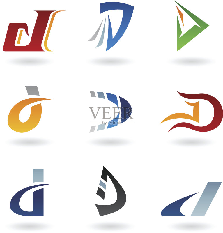 字母D的抽象图标图标素材