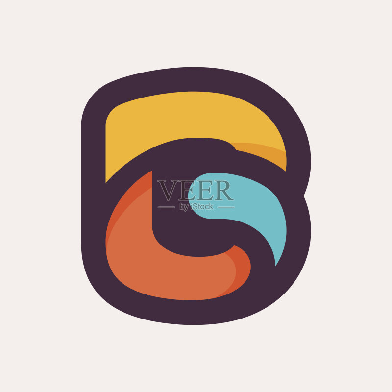 彩色字母图标,扁平风格设计图标素材