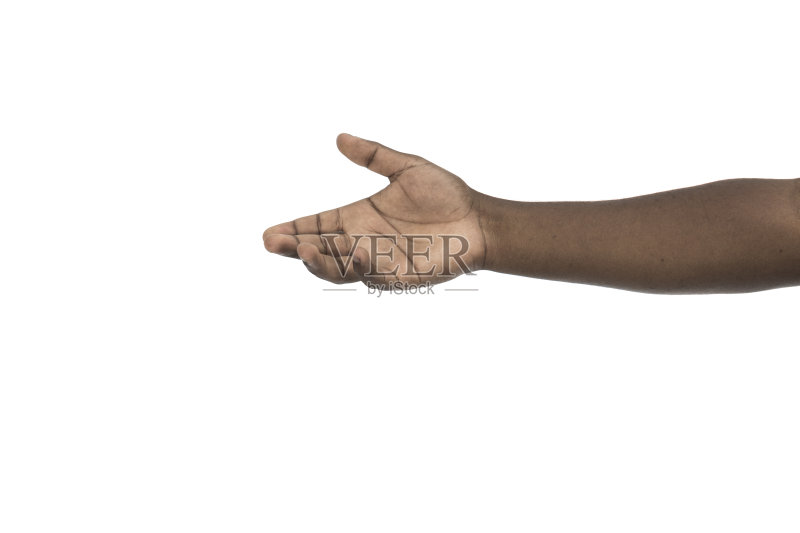 在白色背景上伸出孤立的手正版图片素材