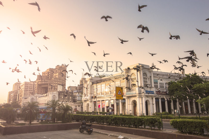 印度新德里康诺特广场- CNGLTRV1109正版图片素材