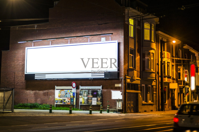 晚上广告牌正版图片素材