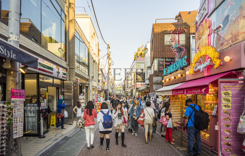 原宿-竹下街。东京,日本。正版图片素材