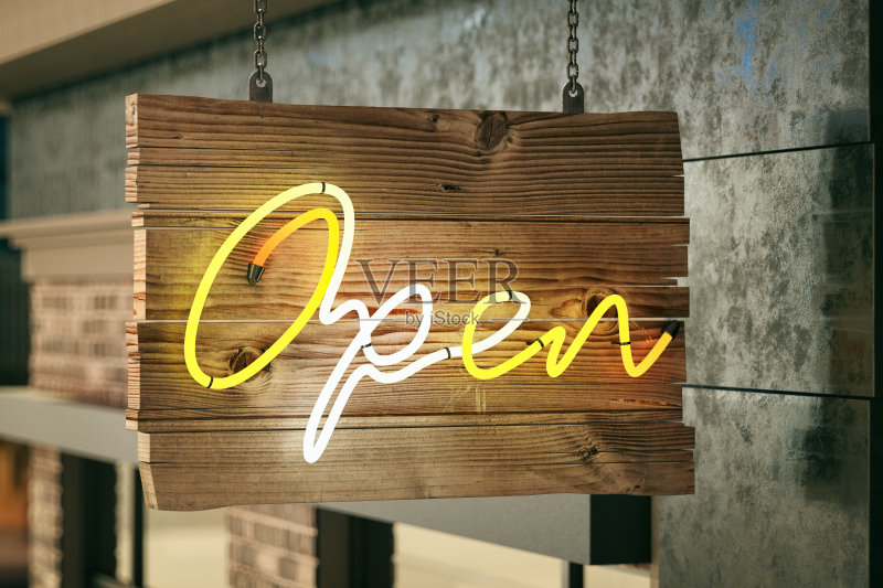 开放的标志正版图片素材