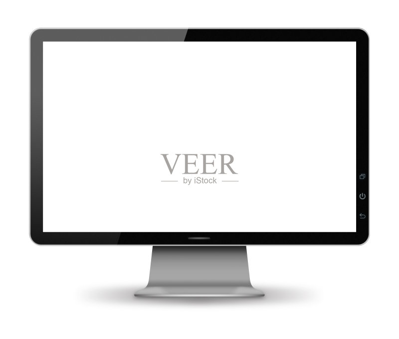 (剪切路径!)空白的电脑显示器孤立在白色背景上正版图片素材