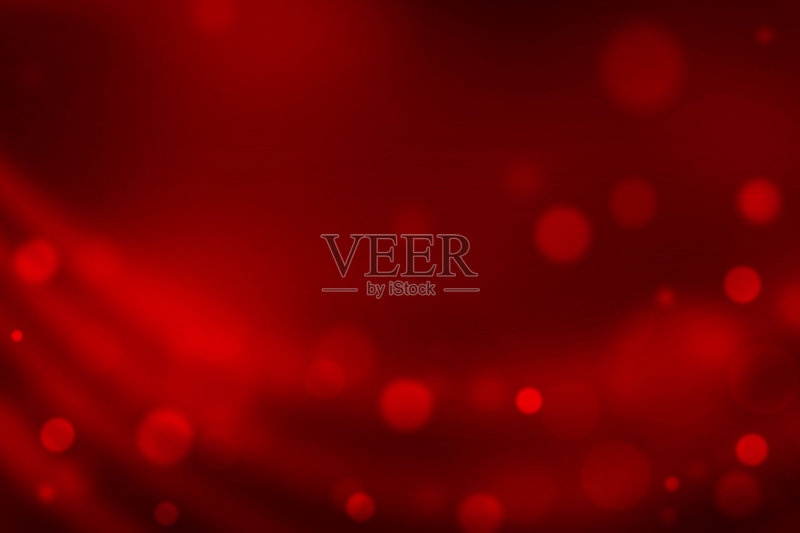 红色抽象散景与波浪背景正版插画素材