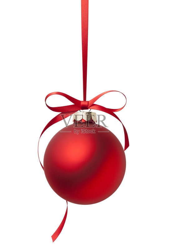 红色的圣诞球正版图片素材