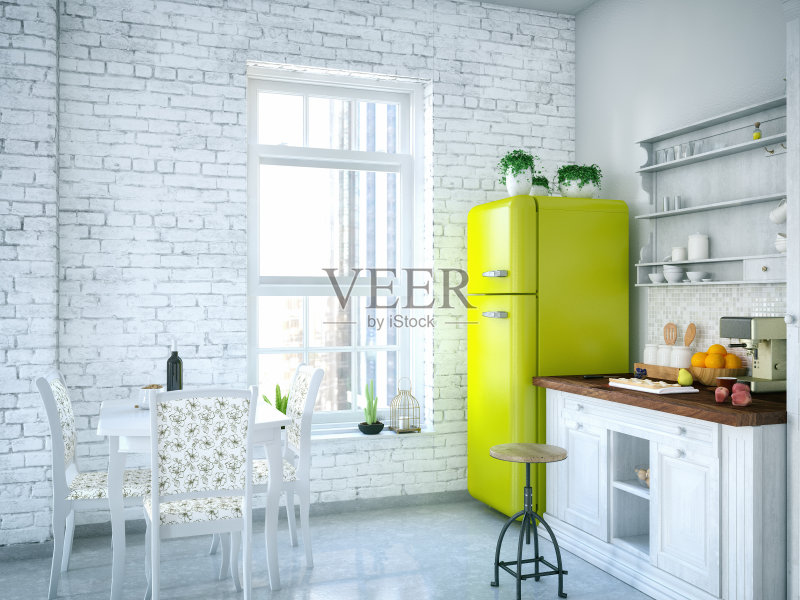 阁楼的厨房正版图片素材