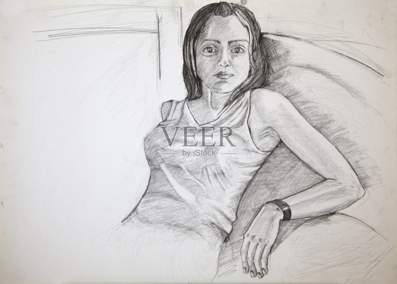 木炭画正版插画素材