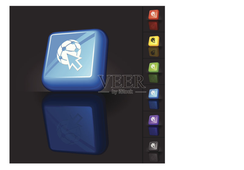 互联网3D按钮设计图标素材