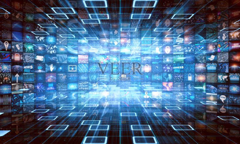 媒体概念智能电视正版图片素材