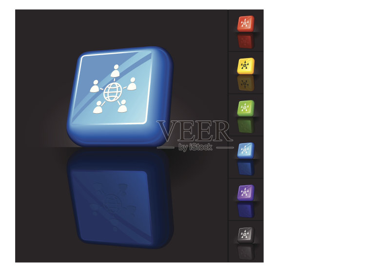 在线社区3D按钮设计图标素材