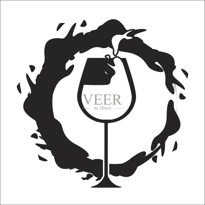 葡萄酒气泡飞溅玻璃图标图标素材