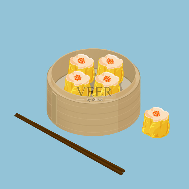 中式点心烧卖插画照片摄影图片