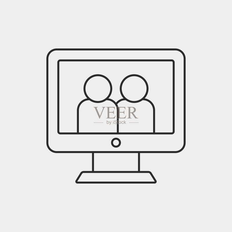 电脑线条图标图标素材