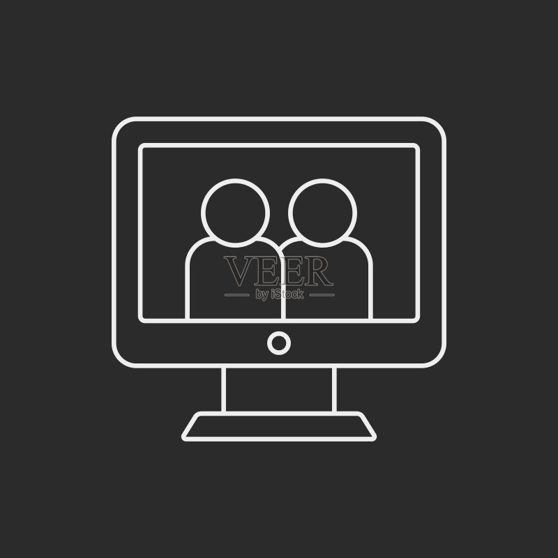 电脑线条图标图标素材