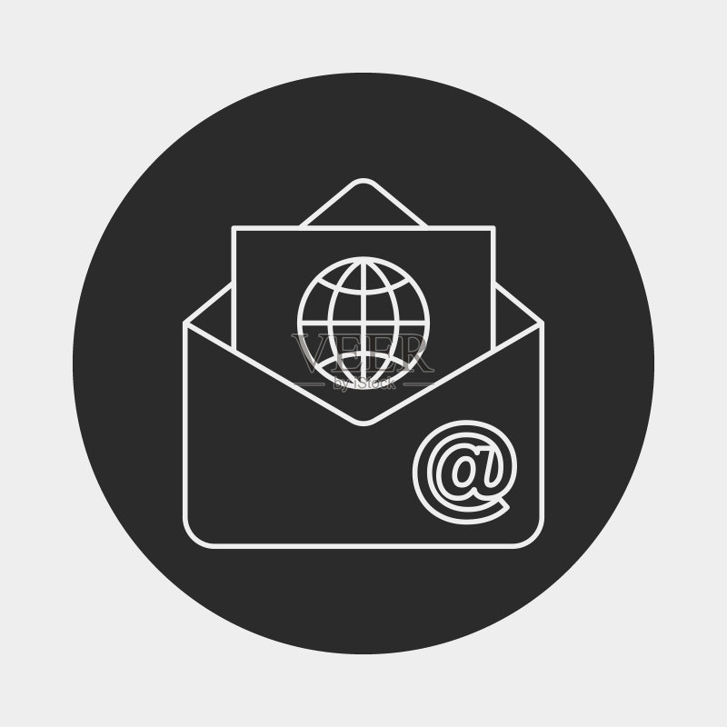 办公邮件线性图标图标素材