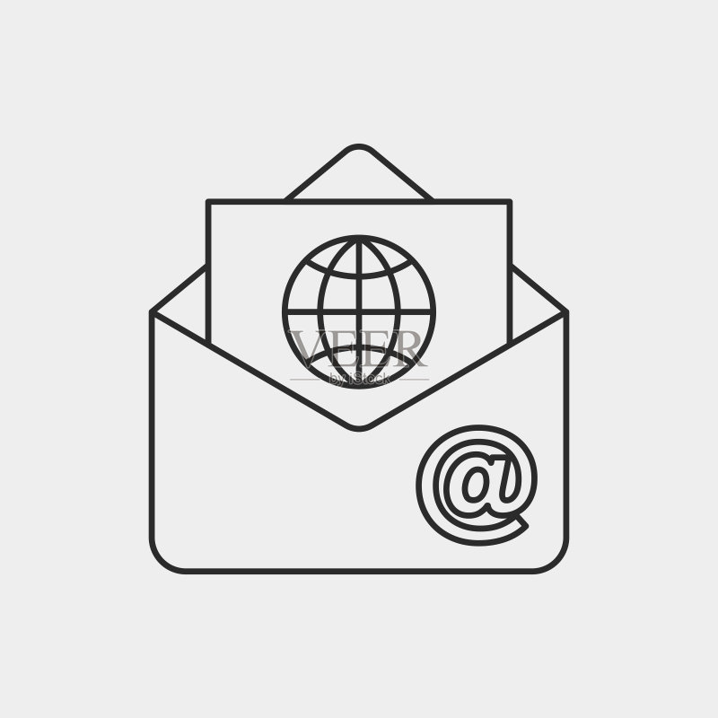 办公邮件线性图标图标素材