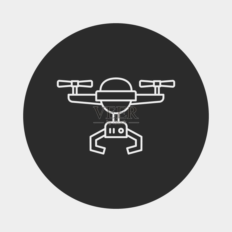 无人机线条图标图标素材