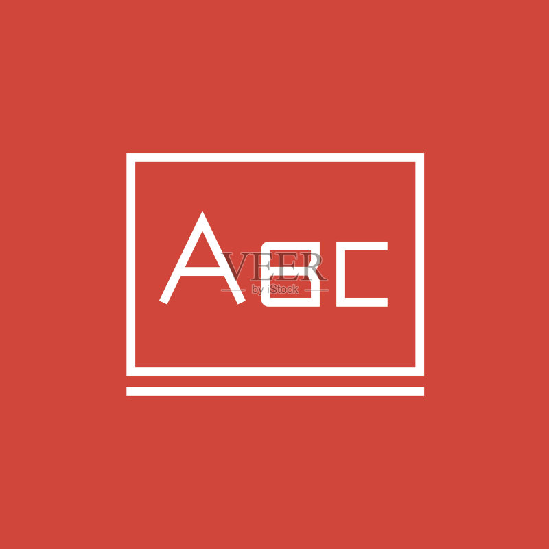 黑板上的abc字母线图标图标素材