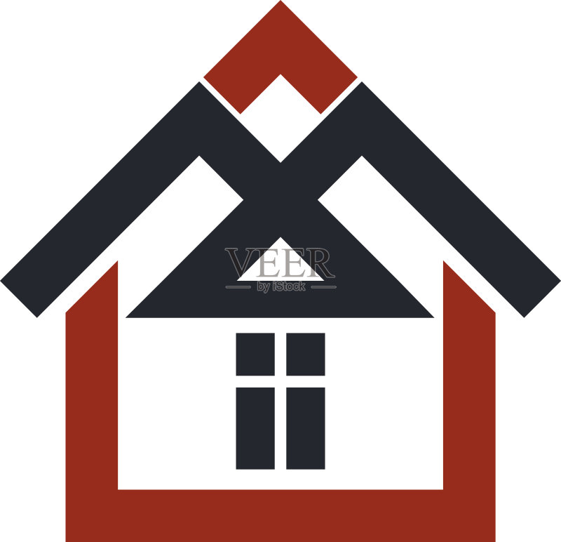 房地产开发商时尚图标,房地产公司企业标志。创意建筑图标,矢量房屋。商业建筑和设计主题。图标素材