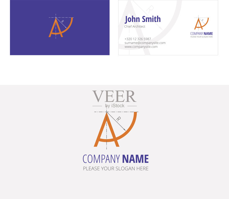 公司建筑施工企业名片正版模板素材