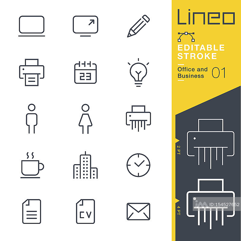 Lineo可编辑描边 - 办公与商务轮廓图标图标素材