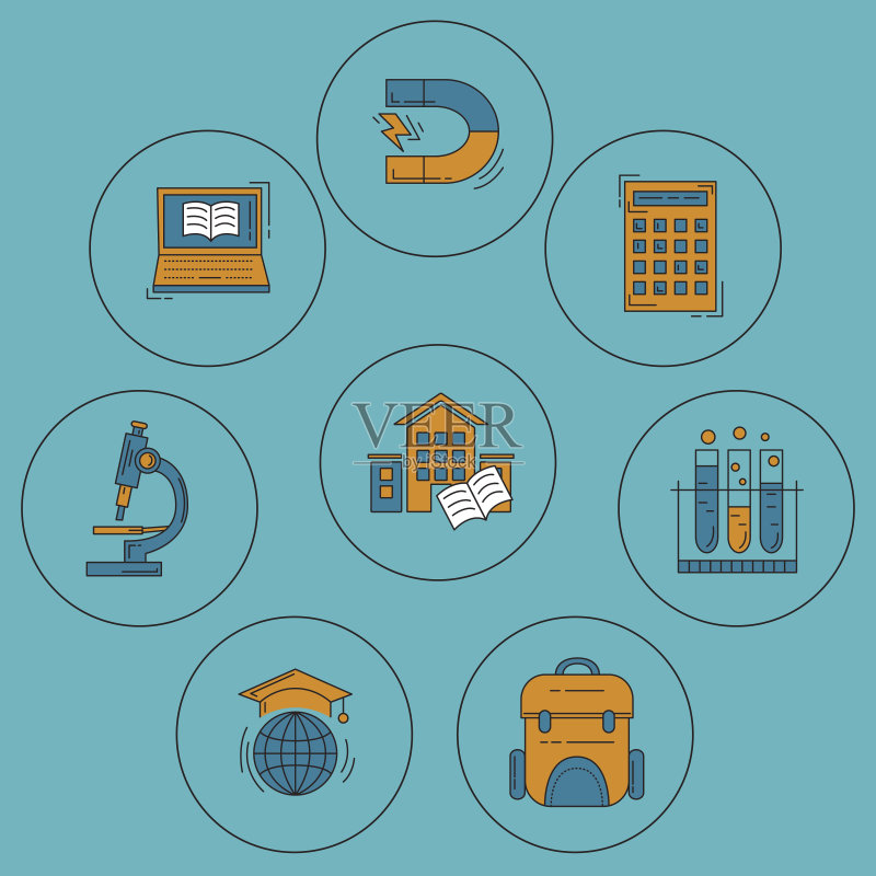 学校教育矢量图标图标素材