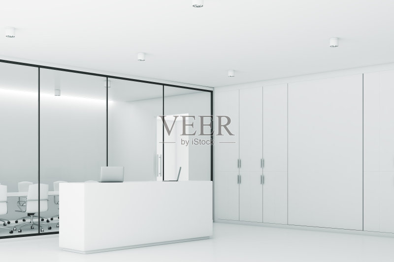 接待处和白色会议室,角落正版图片素材