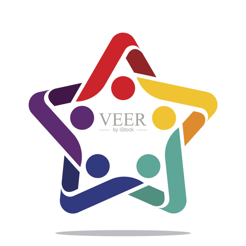 具有集成/合作概念的设计图标,适用于社区、社交团体或公司图标素材