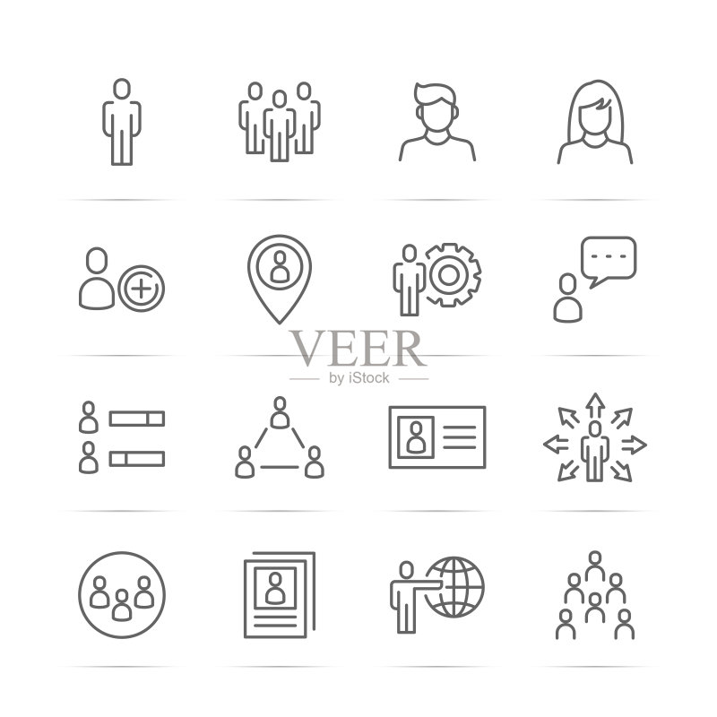 人物矢量线条图标图标素材