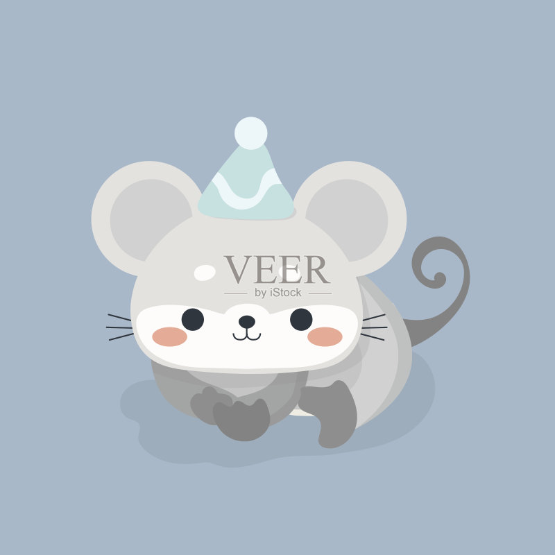 卡通的可爱的小老鼠。正版插画素材