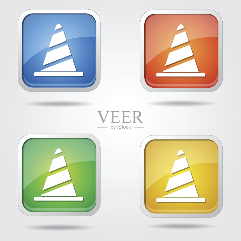 施工中彩色矢量图标设计图标素材