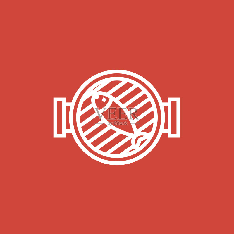烤架鱼线条图标图标素材