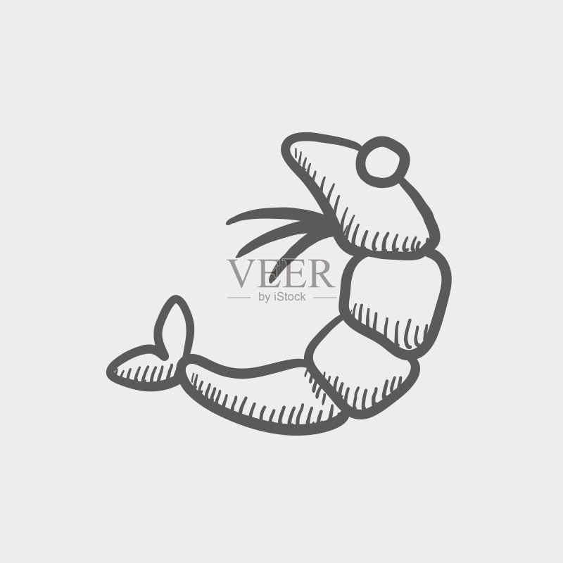 鲜虾素描图标图标素材