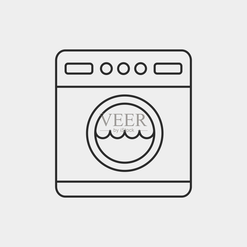 洗衣机线条图标图标素材