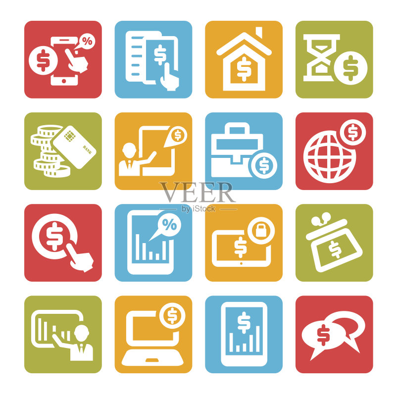 彩色金融图标集图标素材