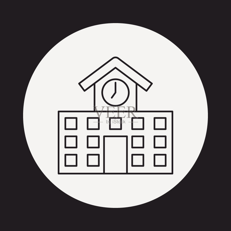 学校线性图标图标素材