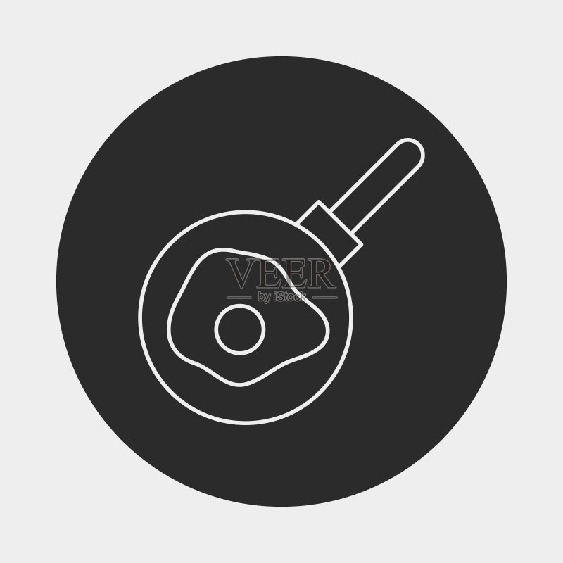 煎蛋锅线条图标图标素材