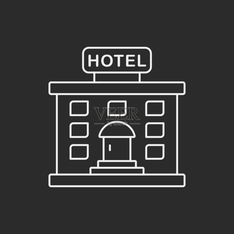酒店线性图标图标素材