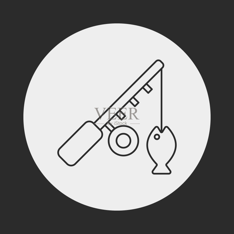 钓鱼竿线条图标图标素材