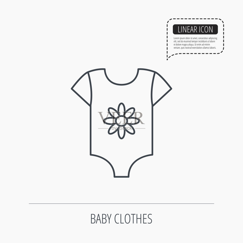 新生儿服装图标。婴儿衬衫标志。图标素材